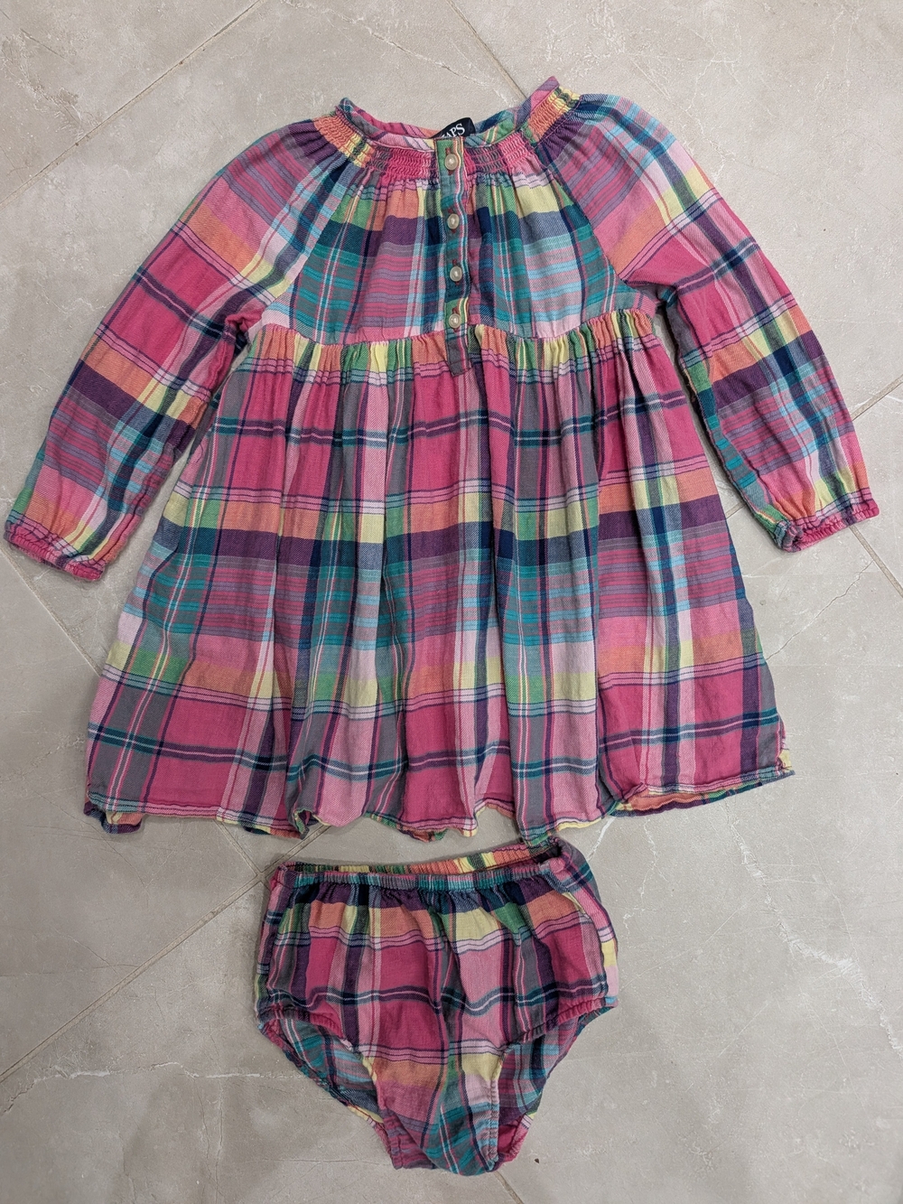 5/$35 Chaps Plaid Dress & Bloomers Set – 24M